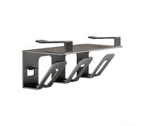 Soporte para cepillo de dientes montado en la pared para encimera de baño, aleación de aluminio, construcción higiénica boca abajo, taza de enjuague bucal y sistema de almacenamiento de estante (B)