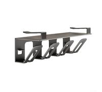 Soporte para cepillo de dientes montado en la pared para organización de encimera de baño, aleación de aluminio, almacenamiento higiénico con taza de enjuague bucal boca abajo (C)