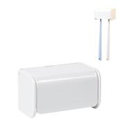 Soporte para cepillo de dientes - Soporte para cepillo de dientes de pared con cubierta | Organizador de cepillos de dientes autoadhesivo | Percha ABS que ahorra espacio para apartamentos pequeños y