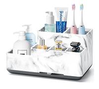 Soporte para Cepillos de Dientes, Portacepillos de Dientes Antideslizante Desmontable Organizador Baño con 6 Compartimentos y Orificios de Drenaje para Baño, Cocina y Familia