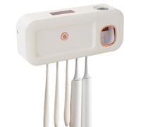 Soporte para cepillos de dientes UV, soporte para cepillos de dientes montado en la pared,Dispensador automático de exprimidor de pasta de dientes | Limpiador esterilizador de cepillo de dientes, sopo