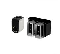 Soporte para cepillos y unidad dispensadora de pared con toque estético para tu área de baño (negro, 2 tazas)