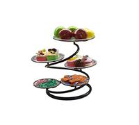 Soporte para cesta de frutas de estilo europeo, estante para el hogar, soporte de frutas de doble piso, organizador de cocina para almacenamiento (color: negro)