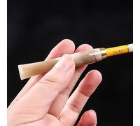Soporte para cigarrillos de cuerno de búfalo natural con filtro desmontable, cartucho de filtro tipo tracción, boquilla de doble uso (A)