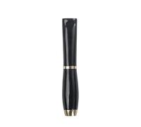 Soporte para cigarrillos de cuerno de búfalo natural con filtro desmontable, cartucho de filtro tipo tracción, boquilla de doble uso (negro)