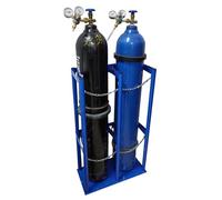 Soporte para cilindros de gas de montaje en suelo o pared, soporte fijo resistente para tanques de oxígeno o cilindros, soporte portátil para cilindros de taller o autocaravana (27 cm/10,6 pulg. - 6