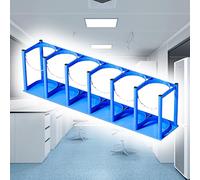 Soporte para Cilindros de oxígeno, Soporte pequeño para Tanques de oxígeno - Soporte de Suelo con Cadena para bombonas de Gas - Ideal para Laboratorios, clínicas y hospitales - DIS