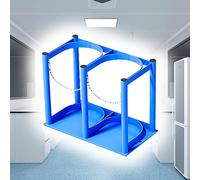Soporte para Cilindros de oxígeno, Soporte pequeño para Tanques de oxígeno - Soporte de Suelo con Cadena para bombonas de Gas - Ideal para Laboratorios, clínicas y hospitales - DIS