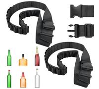 Soporte para cinturón de chupito, 2 cinturones de 27 agujeros, cinturón de nailon con cáscara, cinturón de aldaba para niños, correa ajustable para el hombro, cinturón de chupito para carnaval