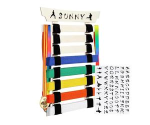 Soporte para cinturón de karate - Madera 42 x 53 cm | Organizador de cinturón Karatay con gancho para medallas para niños, adultos, adolescentes, mujeres, hombres, principiantes, expositores con