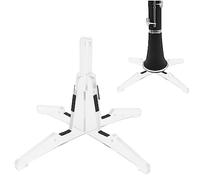 Soporte Para Clarinete 20,5 X 13 Cm, 4 Patas, Soporte Para Clarinete Cruzado, Soporte Para Flauta Para Instrumentos Musicales Desmontable de Plástico Con Bolsa de Franela(Claro)