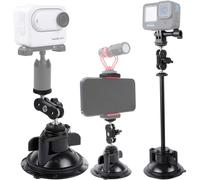 Soporte para coche con ventosa y adaptador para teléfono, para parabrisas, ventana o techo solar, compatible con Insta360ONE, GO3X2X3RS y GoPro.