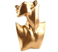 Soporte para collares en forma de busto Jewelry Pendant Necklace Mannequin Display Bust for Earring Holder Window Rack(Golden)