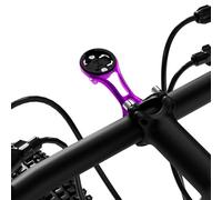 Soporte para computadora de 32 mm para Garmin Edge Explore, linterna y cámara de acción, compatible con Bryton, Wahoo y CATEYE, aleación de aluminio ligera, GPS, montaje frontal, color morado