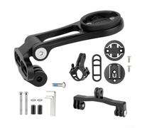 Soporte para computadora de bicicleta, soporte de vástago de aleación de aluminio de 90 mm con extensión de cámara para Garmin para Bryton para computadora de bicicleta Cateye (kit B)