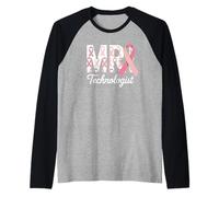 Soporte para concientización sobre el cáncer de Mama con Cinta Rosa para tecnólogos de resonancia Camiseta Manga Raglan
