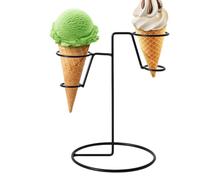 Soporte para Cono,Soporte para Cono de | Estante de algodón de azúcar de hierro negro | de cono resistente para exhibición de alimentos, soporte decorativo para conos de nieve, sushi, palomita