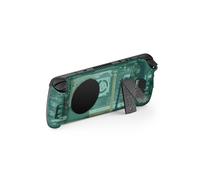 Soporte para consola de juegos She-For Steam Deck, transparente, color cian, con mango de disipación de calor