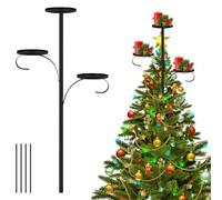Soporte para Copa de árbol de Navidad, decoración para Copa de árbol de Navidad de Metal, portavelas para árbol de Navidad con Luces de Invierno, decoración para Copa de árbol Triple, Copa de Vela
