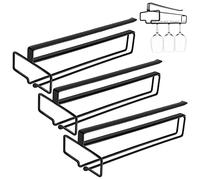 Soporte Para Copas De Vino, 3 Piezas Estante Copas Vino Sin Taladrar, Colgador De Copas Para Armario, Estante Para Copas De Vino, Soporte Copas Colgante Para Restaurantes, Armarios, Bares