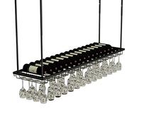 Soporte para copas de vino de hierro negro, estante de exhibición de vidrio boca abajo, elegante decoración para el hogar, bar, perfecto para amantes del vino y artistas