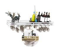 Soporte para Copas de Vino montado en la Pared, Colgador de Copas de Vino de Metal, Estante para Colgar Copas de Vino Negro/Dorado/Blanco con Tornillos, Estante para Copas de Vino