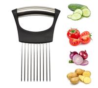 Soporte para cortador de cebolla de acero inoxidable para cortar cebolla, cortador de cebolla, ayuda de corte, asistente de rebanada de alimentos, cortador de verduras, manual para carne, cebollas