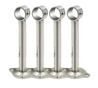 Soporte para Cortinas, 4 Piezas Soporte de Barra Colgante de Armario Acero Inoxidable Soporte del Montaje del Techo Extremo de Ducha Soporte para Barra de Brida sin Tornillos