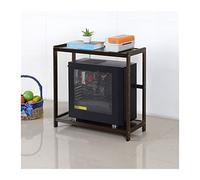 Soporte para CPU de PC, soporte de CPU de bambú con espacio de almacenamiento, soporte de 2 niveles para CPU, estante de almacenamiento para oficina en casa, soporte para impresora debajo del