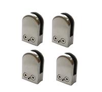 Soporte para Cristal de Acero Inoxidable 304 - Grapa de Boca de Pescado sin Taladros para Barandillas de Escaleras, Fijación Invisible para Paneles de Vidrio (4 Unidades) (L:10-12MM)