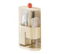 Soporte para cubiertos - Organizador de utensilios | Separadores con compartimento separado para palillos con bandeja de drenaje, organizador multifunción para gabinete de apartamento