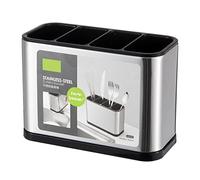 Soporte para cubiertos para mesa, estantes para acero inoxidable para cuchillo tenedor cuchara soporte drenaje con 4 compartimentos vajilla cuchara tenedores, escurridor cubiertos