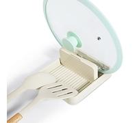 Soporte para cuchara con tapa de olla para estufa, soporte para cuchara para encimera de cocina, limpio y sin goteo mientras cocinas o comes, perfecto para colocar cucharas, tapas de ollas, espátulas,