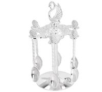 Soporte Para Cucharas De Café Cisne Elegante, De Aleación De Zinc Plateado, Giratorio - Organiza Y Decora, Ideal Para Café, Té Y Postres, Uso En Oficina Y Fiesta
