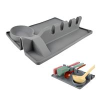 Soporte para cucharas de silicona para cocina | Estante para utensilios de cocina | Soporte antideslizante para utensilios con escurridor - Para espátula, pinzas, pinzas, pincel, cocineros, amantes de