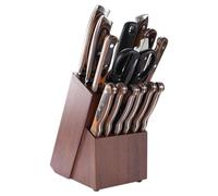 Soporte para cuchillos de cocina | Estante de madera con 14 ranuras - Bloque para cuchillos - para cocina, encimera de cocina, afilador para tijeras de apartamento, preparación de
