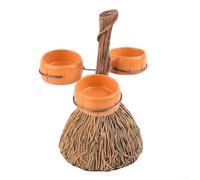 Soporte para cuenco de calabaza de Halloween con cuencos desmontables para caramelos, base plana estable, adecuado para servir papas fritas, salsas, frutas y comida de fiesta (tres tazas)