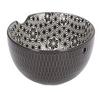 Soporte para cuenco de hilo, textura simple rústica, cuenco de almacenamiento de lana para tejer, material cerámico para manualidades de hilo, regalo para entusiastas del tejido (negro)