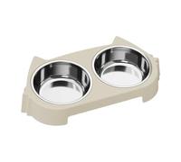 Soporte para cuencos - Estación de alimentación extraíble, doble acero, base antideslizante | Soporte elevado para perros, casa, salón, cocina, apartamento, patio, garaje, juego