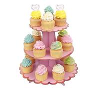 Soporte para Cupcakes 3-Tier Cartón Cupcake Stand Redondo Soporte Postre para Bebé Shower Niños Fiesta Cumpleaños Party Temático