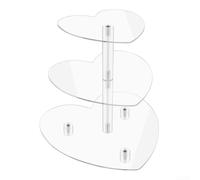Soporte para cupcakes de tres niveles en forma de corazón para bodas, fiestas, cumpleaños, baby showers con montaje rápido, elegante expositor para 25 magdalenas, transparente, 24 x 25 cm