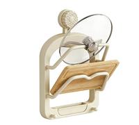 Soporte para de cacerolas, organizador de y estufas de 2 niveles con ventosas de pared, almacenamiento práctico para estufas y utensilios de cocina, ideal para cuentas