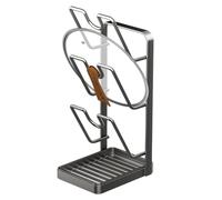 Soporte para de cocina - Soporte de secado de acero al carbono con bandeja de recogida - Tapa de cacerola Estante de almacenamiento para encimera de cocina,para bandeja para hornear tabla de