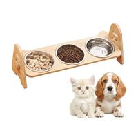 Soporte Para De Gatos Estación de Alimentación con Plato Inclinado y 3