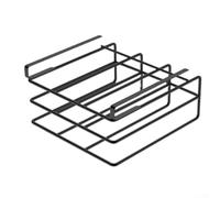 Soporte para debajo del gabinete hecho de acero resistente para organizar tablas de cortar y tapas de ollas con beneficios de ahorro de espacio (negro)