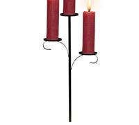 Soporte para decoración de árbol de Navidad - Portavelas triple | Decoración de bandeja de arte de hierro | Centro de mesa festivo para sala de estar, dormitorio, reuniones familiares, y