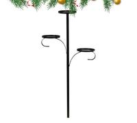 Soporte para decoración de árbol de Navidad - Portavelas triple | Decoración de bandeja de arte de hierro | Centro de mesa festivo para sala de estar, dormitorio, reuniones familiares, y