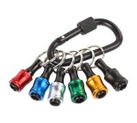 Soporte para destornillador hexagonal de 6 piezas con 1 mosquetón, soporte para destornilladores de aleación de aluminio, adaptador de tornillo portátil, taladro de llavero