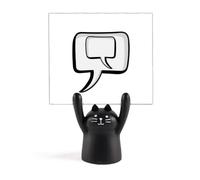 Soporte para diálogo de idiomas diarios, con diseño de gato negro