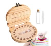 Soporte para dientes - Bonito contenedor de almacenamiento de madera, de recogida de primeros dientes, tarro de memoria de crecimiento infantil, organizador, recuerdo de la infancia, pino natural